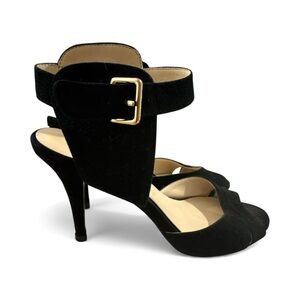Nine West Black Heels with Gold Buckle